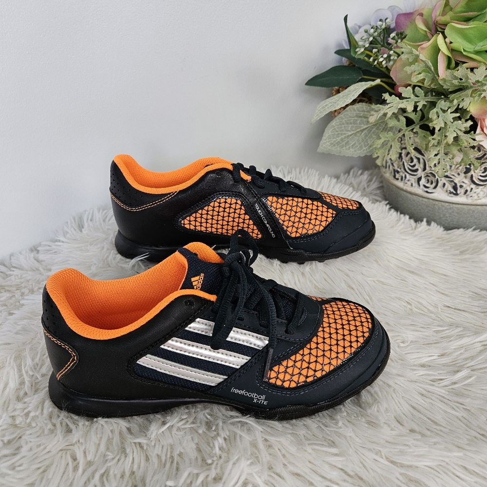 Adidas youth Freefootball X-ite Turf Soccer Black/Orange Size 2.5
